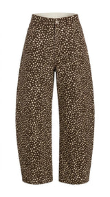 1054 Bambi print barrel pants