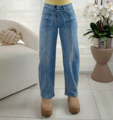 1896 High rise wide barrel pants