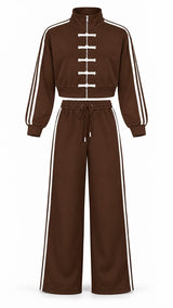 0618 Mandarin sweater and pants set