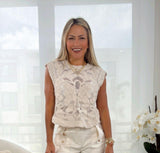 Y901 Knit crochet top