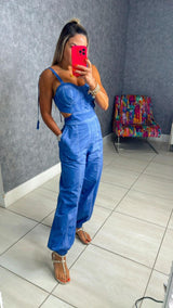 4121 Washed open back jumpsuit