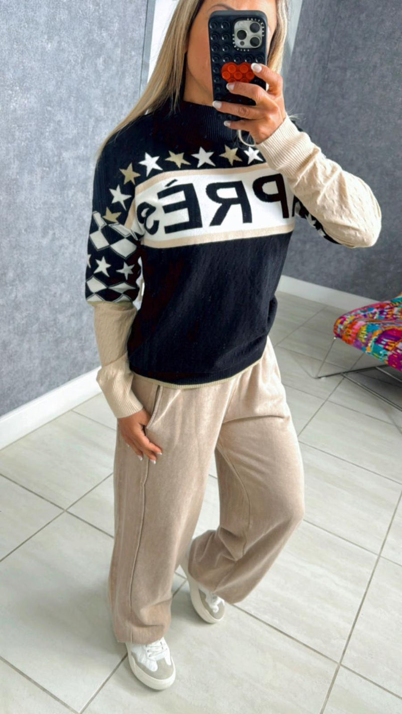 5253 Mock neck apres-ski sweater