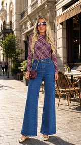 1929 High rise wide flare pants