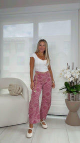 2548 Paisley printed denim pants