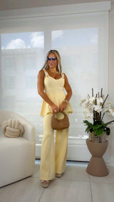0069 Top with straps detail and pants set