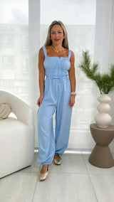 C766 Zip up woven jumpsuit