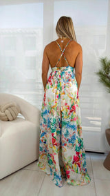 8941 Aquarela printed maxi dress