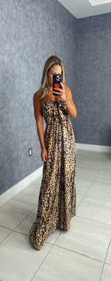 3061 Tube tie front chest smocked jumpsuit
