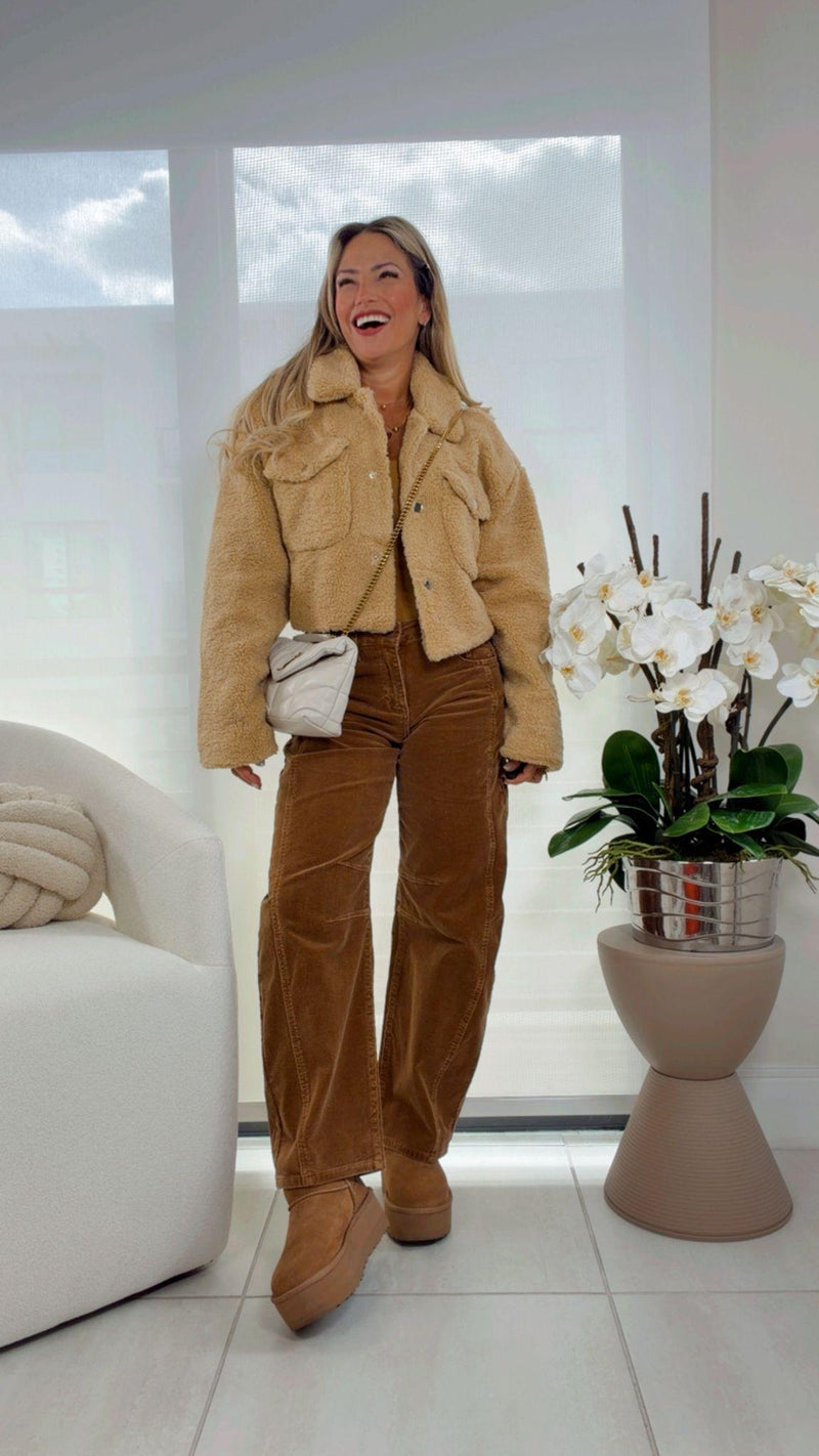 Y200 Teddy sherpa cropped jacket coat