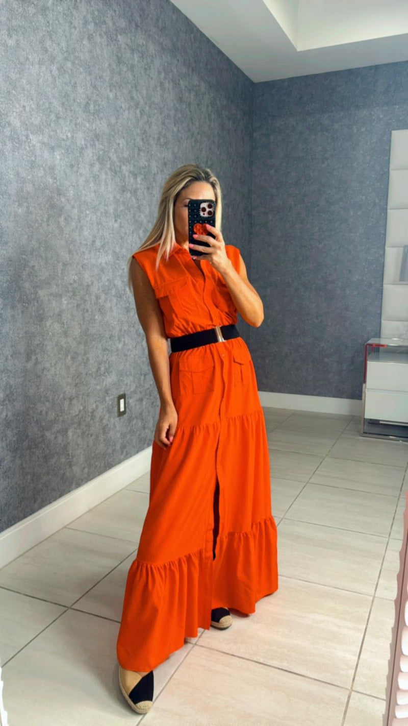 8023 Maxi dress with belt
