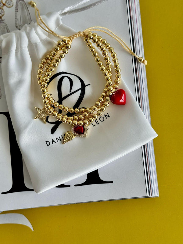 DL02 Three bracelet hearts