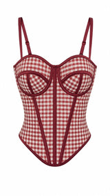 0631 Plaid corset top