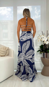 7396 Smocked top woven maxi dress