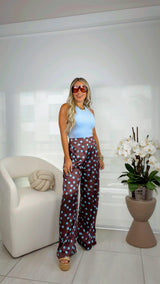 7091 Polka dot satin pants
