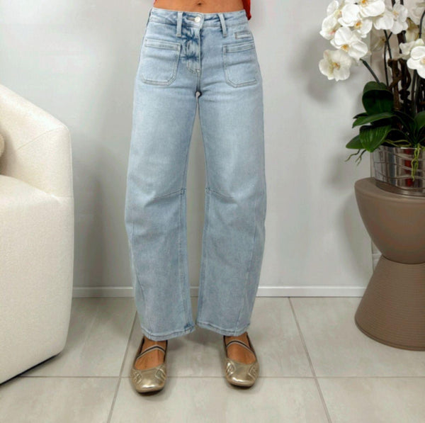 3676 High rise barrel pants