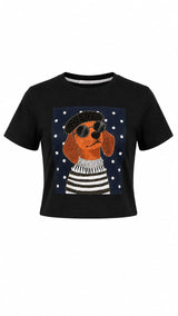 X290 Dachshund Parisian Print Top