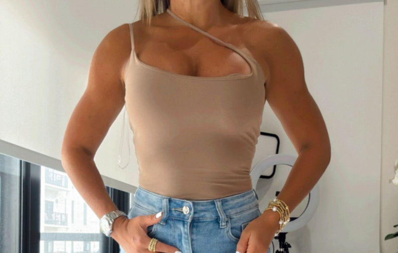 6997 Double one side spaghetti bodysuit
