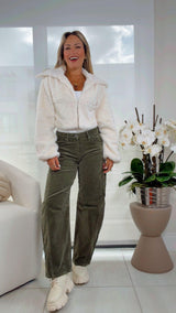 Y500 Bunny cropped faux fur coat jacket