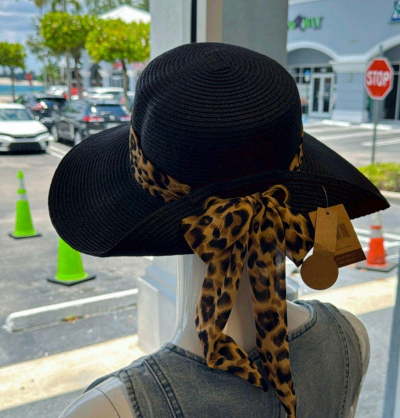 TH13 Leopard print floppy sun hat