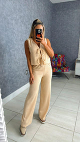 1369 Knit tie vest and charlize pants set