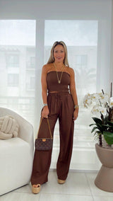6307 Strapless top and pants set