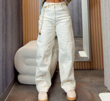 0091 Boot detail barrel denim pants