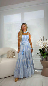 2147 Striped dress with rope tie