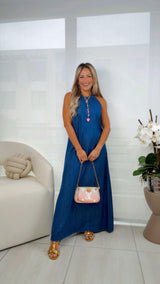 1887 Denim maxi dress