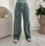 6756 Leopard print baggy pants