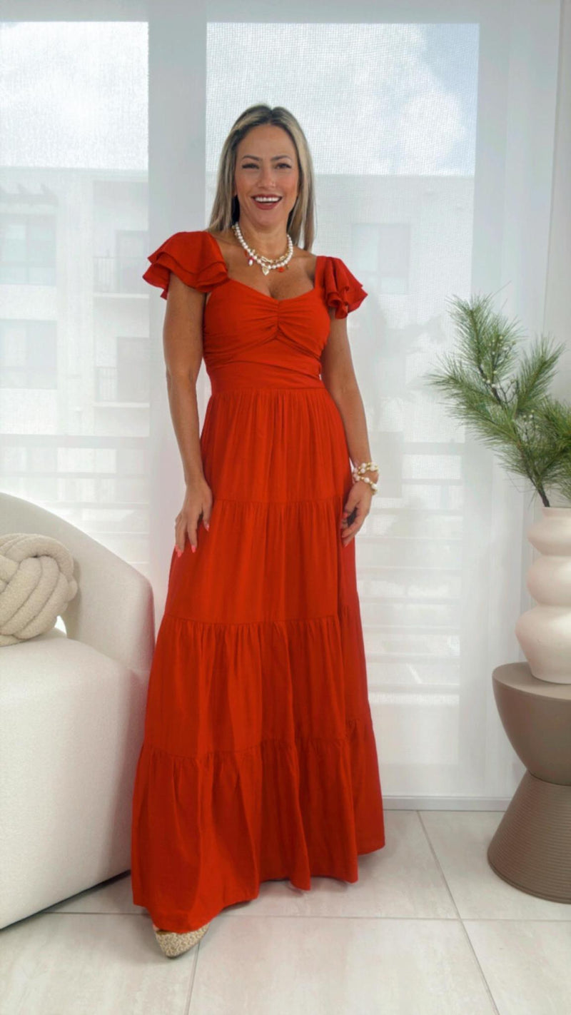 9329 Solid woven ankle dress