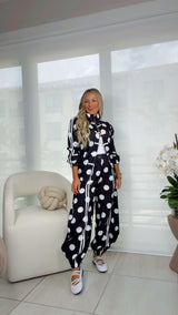 7058 Polka dot jacket and jogger set