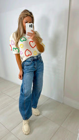 2785 Mid rise wide barrel pants