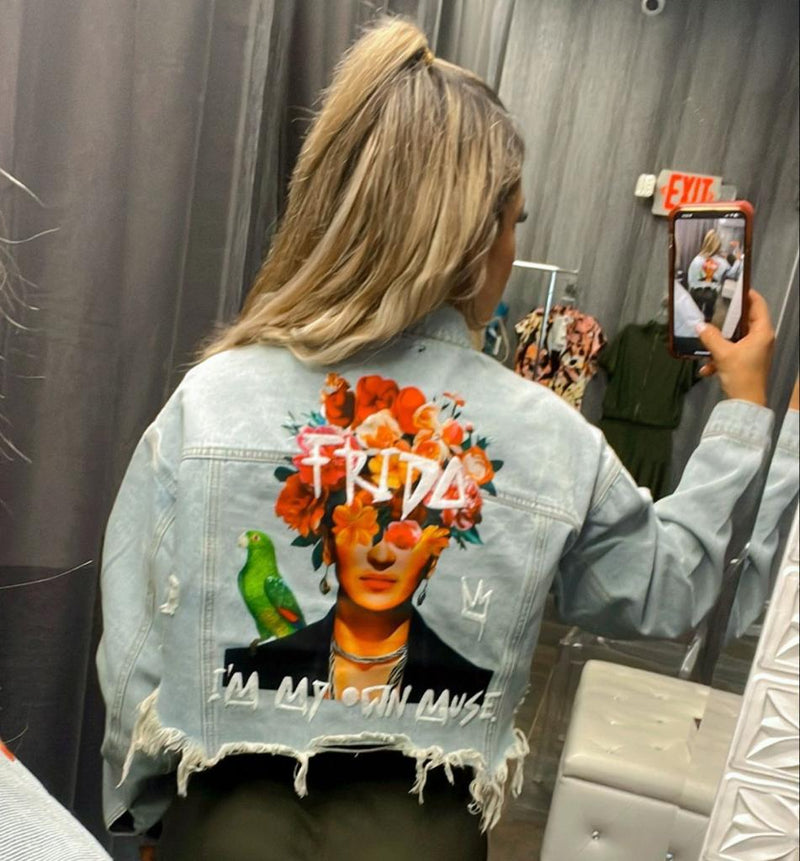 0082 Muse Frida crop denim jacket