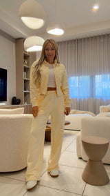 1207 Cozy zip-up jacket and pants set