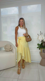 1050 Polka dot print wrap skirt
