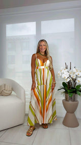 2146 Printed woven midi dress