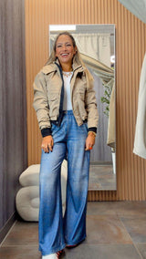 9573 Large pocket boxy crop jacket