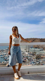 M618 Crochet knit top