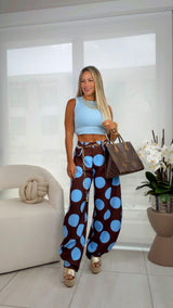 9997 Polka dot trendy woven pants