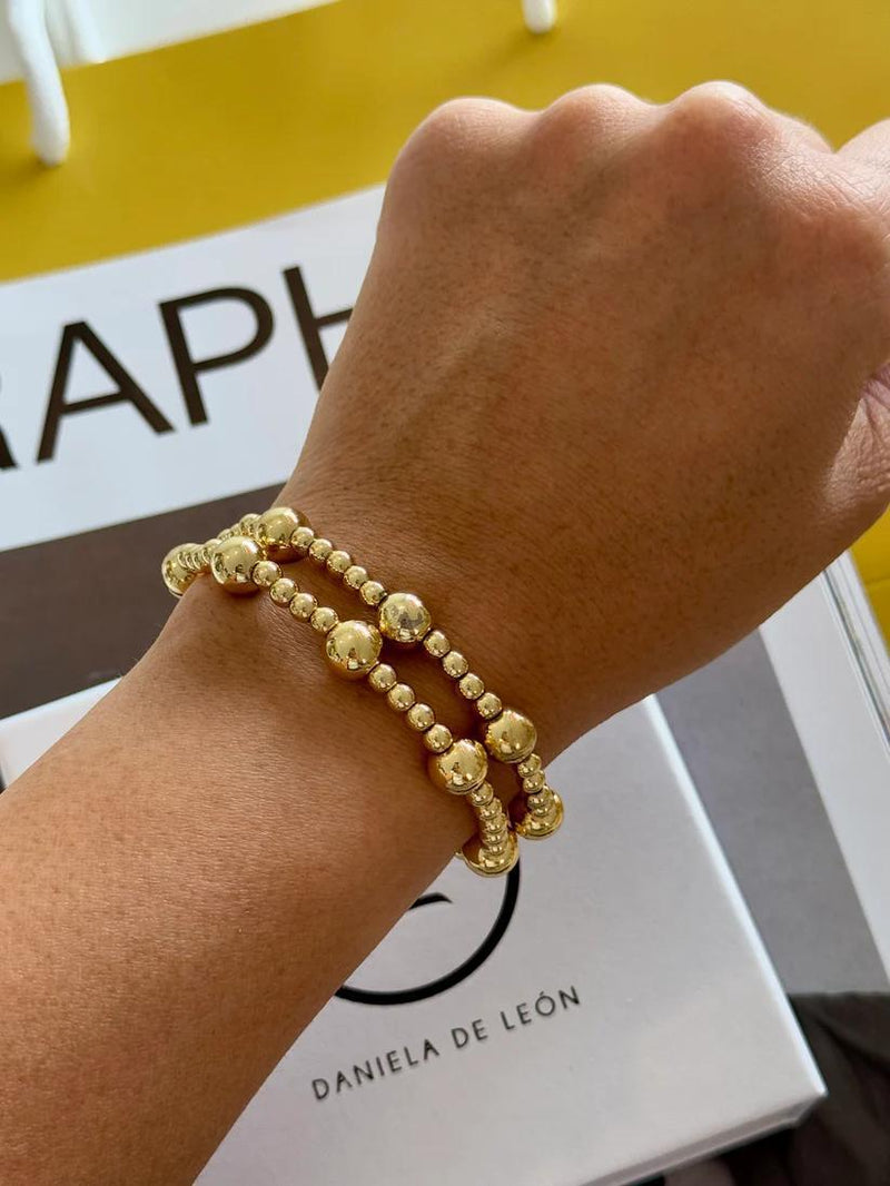 DL02 Set essential Golden Beaded Bracelet