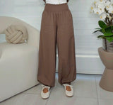 0168 Elastic waist linen pants