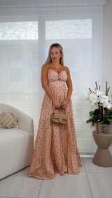 1899 Polka dot printed maxi dress