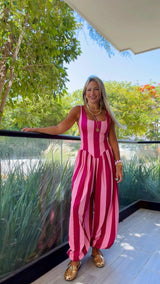 1949 Wide-Striped print Jumpsuit Kiut