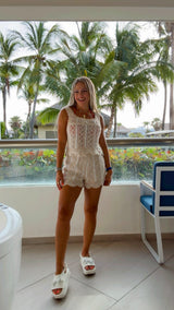 5899 Crochet top and short set