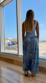 1952 Mixed Print Side-Stripe Jumpsuit kiut