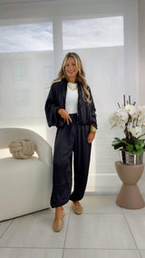 4918 Balloon bomber jacket and pants set