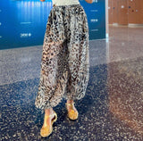 9002 Leopard print jogger pants