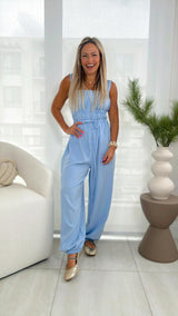 C766 Zip up woven jumpsuit