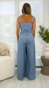 1639 Stripe jumpsuit wide leg