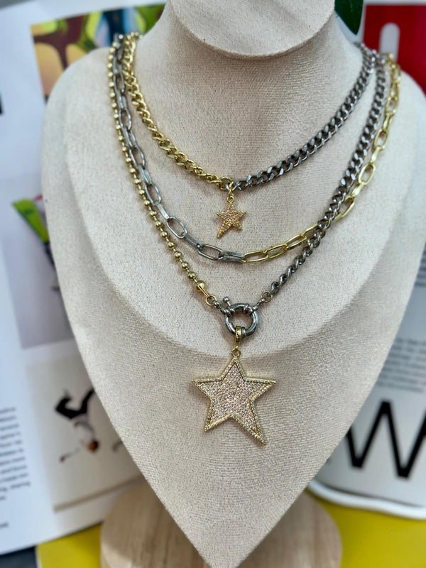 DL80 Triple star necklace